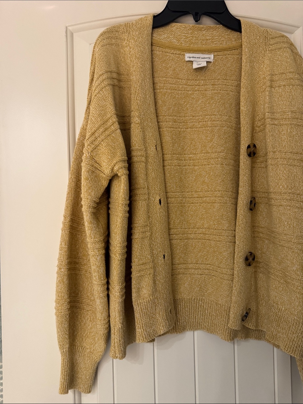Mustard Button-Front Cardigan - Picture 4 of 4